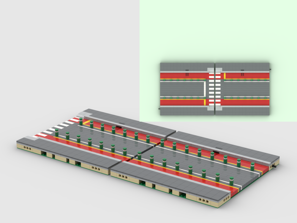 Lego One way road with bike lanes (MILS)