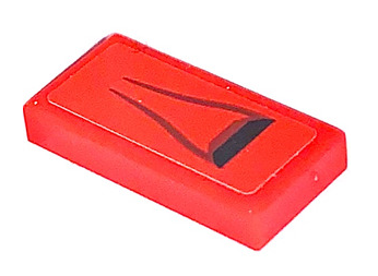 Lego Tile 1 x 2 with Black and Dark Red Air Vent Pattern (Sticker) - Set 75890