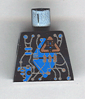 Lego Torso Space Insectoids Blue Diamond under Circuitry Pattern / Black