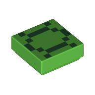 Lego Tile 1 x 1 with Green Pixelated DNA Molecule Print / Bright Green
