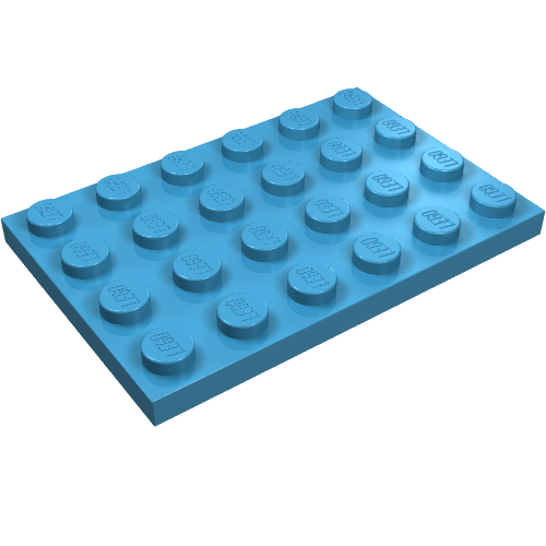 Lego Plate 4 x 6 / Maersk Blue