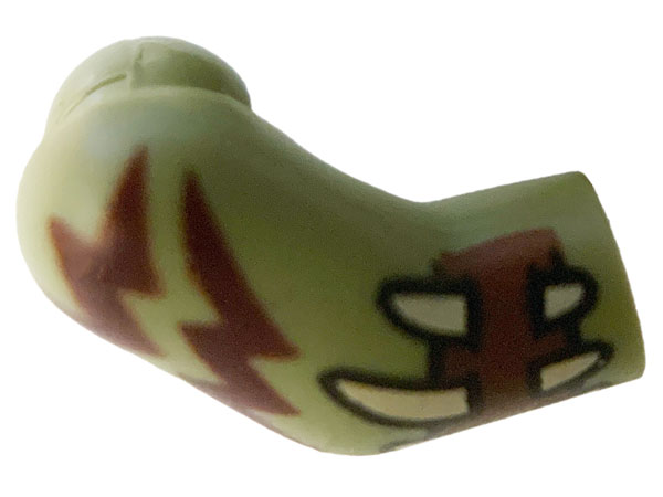 Lego Arm, Right with Reddish Brown Cuff and Zig Zag Tattoos Pattern