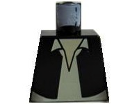 Lego Torso Black Vest and White Shirt with Light Nougat Neck Pattern / Black