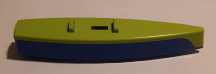 Lego Boat, Hull Unitary 36 x 7 x 5 (Catamaran Half) with Lime Top (65417 / 65418)