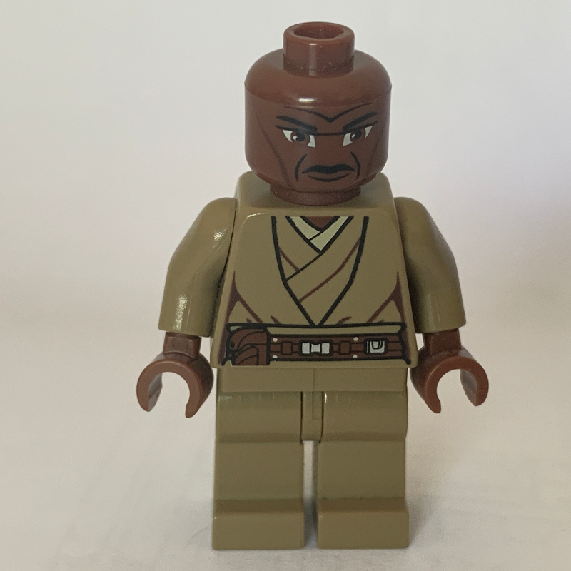 Lego Mace Windu, Dark Tan Plain Legs (Clone Wars)