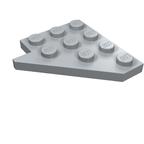 Lego Wedge Plate 4 x 4 Wing Right / Light Bluish Gray