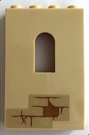 Lego Panel 1 x 4 x 5 Wall with Window with Bricks Pattern 2 (Sticker) - Set 76387