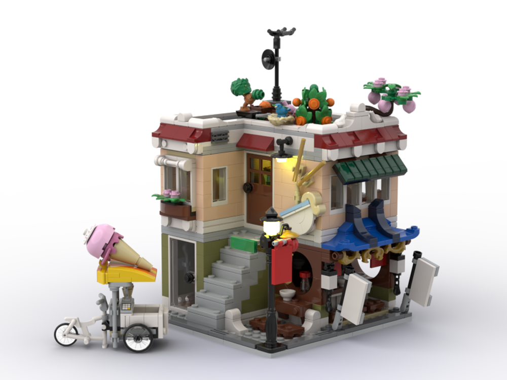 Lego 31131-1 Downtown Noodle Shop Mini Modular modification