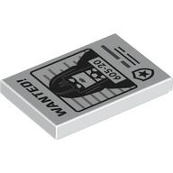 Lego Tile 2 x 3 with Wanted Poster, 'WANTED', '605-20', Woman Print