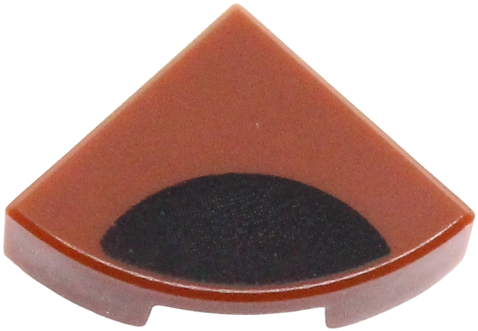 Lego Tile, Round 1 x 1 Quarter with Black Circle Segment Pattern