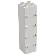 Lego Duplo Building Wall 2 x 2 x 6 with Drawer Slots on One Side and Eight Hinges on the Other / White