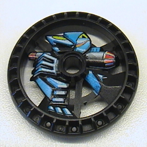 Lego Technic Disc 5 x 5 Notched, Skeleton Print / Black