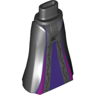 Lego Minidoll Hips and Full Length Skirt with Dark Purple Under Dress, Magenta Trim