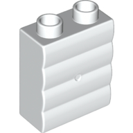 Lego Duplo Brick 1 x 2 x 2 Log Effect / White