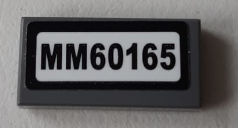 Lego Tile 1 x 2 with 'MM60165' Pattern (Sticker) - Set 60165