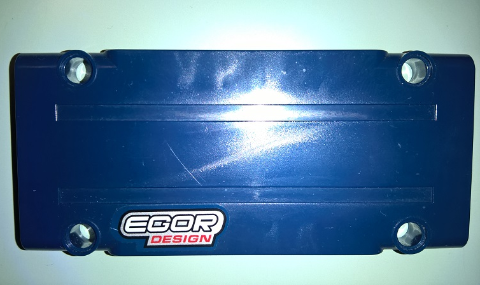 Lego Technic, Panel Plate 5 x 11 x 1 with 'EGOR DESIGN' Pattern Model Right Side (Sticker) - Set 41999 / Dark Blue