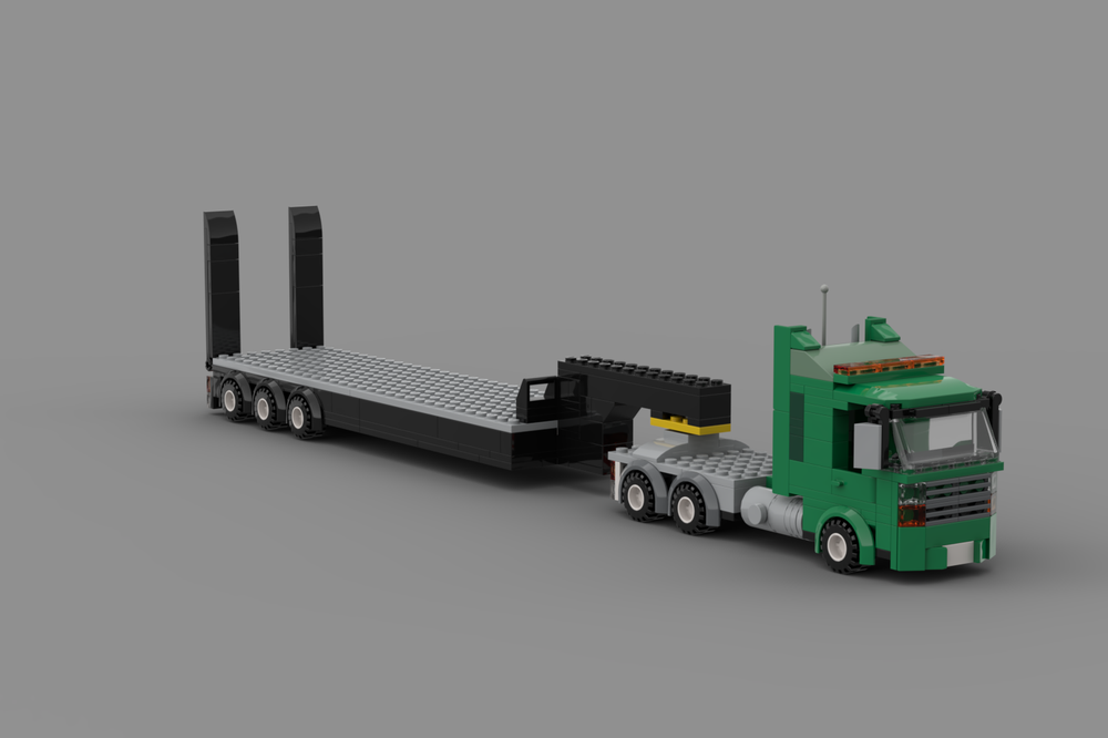 Lego low boy trailer and truck