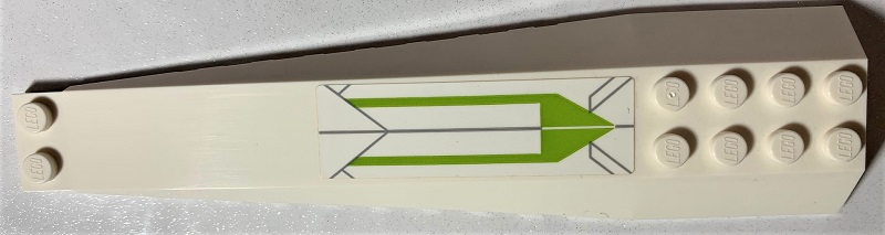 Lego Wedge 16 x 4 Triple Curved with Reinforcements with SW Lime and Dark Bluish Gray Lines Pattern (Sticker) - Set 75191