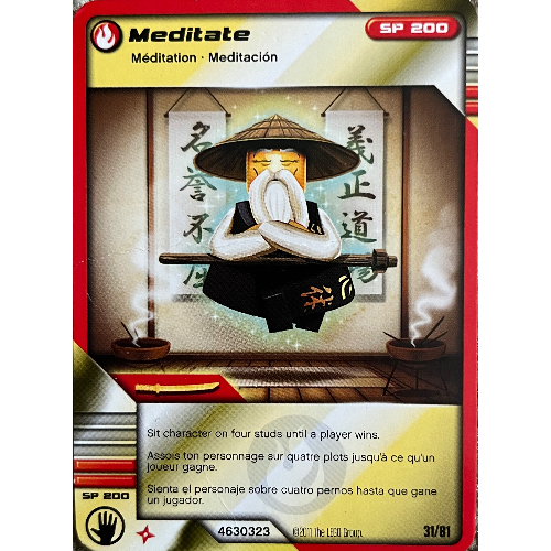 Lego Trading Card, Ninjago Deck #1: 31 - Meditate - North American Version