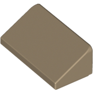 Lego Brick Sloped 30° 1 x 2 x 2/3 / Dark Tan
