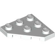 Lego Wedge Plate 3 x 3 Cut Corner / White