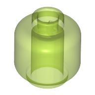 Lego Minifig Head [Plain] [Blocked Open Stud] / Trans-Bright Green