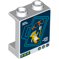 Lego Panel 1 x 2 x 2 [Side Supports / Hollow Studs] with X-Ray of Luggage Print