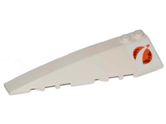 Lego Wedge 10 x 3 Left with Orange City Mars Exploration Logo Pattern (Sticker) - Set 60224