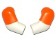 Lego Arm, (Matching Left and Right) Pair with Molded Orange Short Sleeves  Pattern / White