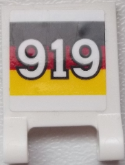 Lego Flag 2 x 2 Square with Flat Edge with White '919' on German Flag Pattern on Both Sides (Stickers) - Set 75876