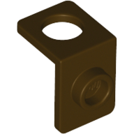Lego Minifig Neckwear Bracket [One Stud] - Reinforced / Dark Brown
