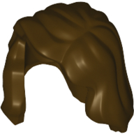 Lego Hair Mid-Length with Part over Front of Right Shoulder / Dark Brown