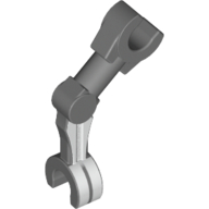 Lego Arm Mechanical [2 Clips at 90°] with White Print on Right / Dark Bluish Gray