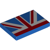 Lego Tile 2 x 3 with Half Union Flag Print