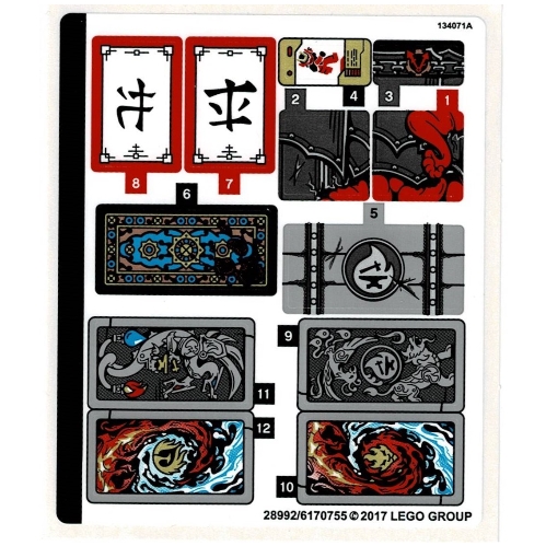 Lego Sticker Sheet for Set 70627-1