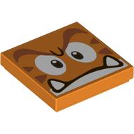 Lego Tile 2 x 2 with Cat Goomba Print