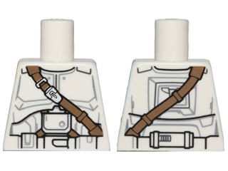 Lego Torso SW Armor Clone Trooper with Dark Tan Diagonal Belt Pattern (Jek-14) / White