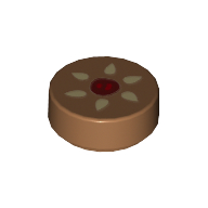 Lego Tile Round 1 x 1 with Flower Print