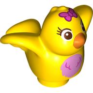 Lego Duplo Animal Bird with Pink Chest and Bow Print