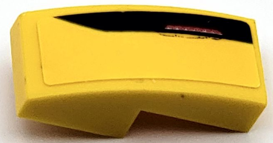 Lego Slope, Curved 2 x 1 x 2/3 with Black Stripe and Red Taillight Pattern Model Right Side (Sticker) - Set 75893