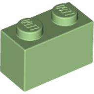 Lego Brick 1 x 2 / Medium Green