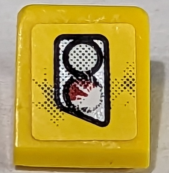 Lego Slope 30 1 x 1 x 2/3 with Damaged Taillight Pattern (Sticker) - Set 8182 / Yellow