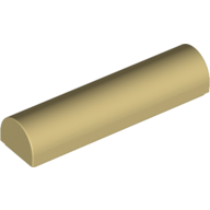 Lego Brick Curved 1 x 4 x 2/3 Double, No Studs / Tan