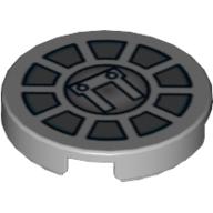 Lego Tile Round 2 x 2 with SW Radial Machinery Print
