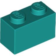 Lego Brick 1 x 2 / Dark Turquoise