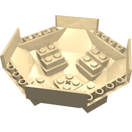 Lego Cockpit 10 x 10 x 4 Octagonal / Tan