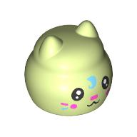 Lego Ball with Ears with Kitten Face print / Yellowish Green