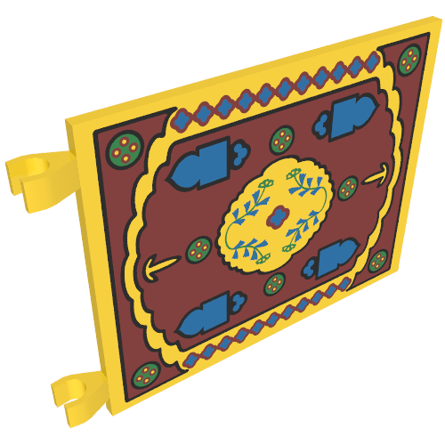 Lego Flag 6 x 4 with Clips with Oriental Rug Print