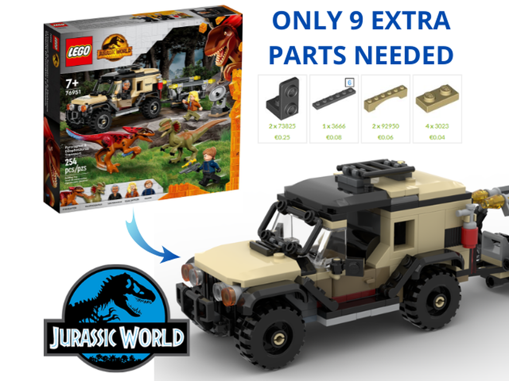 Lego 76951 8-studs-wide Biosyn Jeep Gladiator MOD