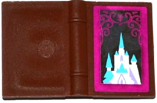 Lego Minifigure, Utensil Book 2 x 3 with Ice Castle Pattern (Sticker) - Set 41062 / Reddish Brown